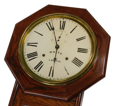 Lot 788 - A late 19thC American drop dial wall clock, in...