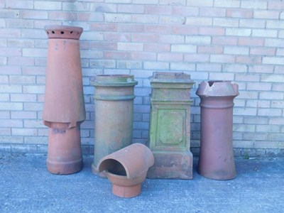 Lot 1213 - Five terracotta chimney pots. (AF)