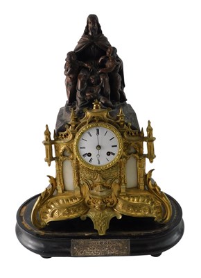 Lot 862a - A 19thC French gilt and bronzed metal gothic...