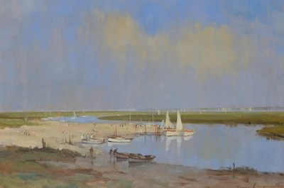 Lot 14 - James Longueville (b.1942). Setting sail...