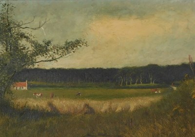 Lot 22 - 19thC British School. Farm landscape, oil on...
