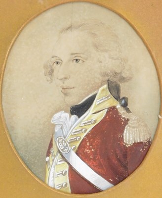 Lot 42 - 19thC School. Portrait miniature of a military...