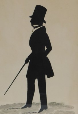 Lot 50 - 19thC School. Silhouette of a gentleman,...