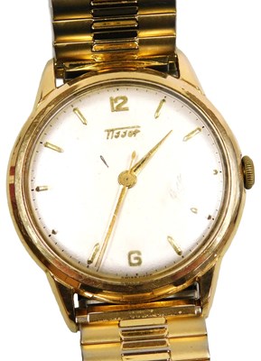 Lot 130 - A Tissot gentleman's gold plated wristwatch,...