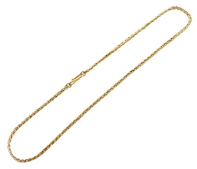 Lot 138 - An 18ct gold wheat link neckchain, on an S...