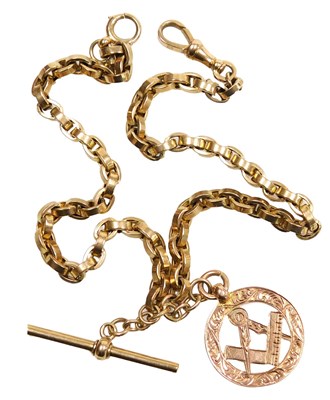 Lot 143 - A cable link Albert chain, with lobster and...