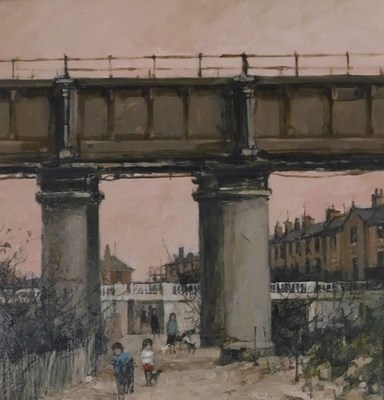 Lot 57 - Peter Brannan (1926-1994). The Bridge, oil on...