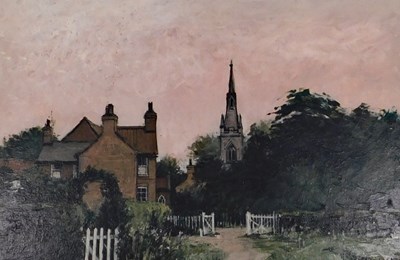 Lot 58 - Peter Brannan (1926-1994). Village scene, oil...