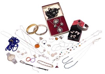 Lot 572 - Silver and costume jewellery, including silver...