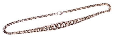 Lot 569 - A graduated silver curb link neckchain, on a...