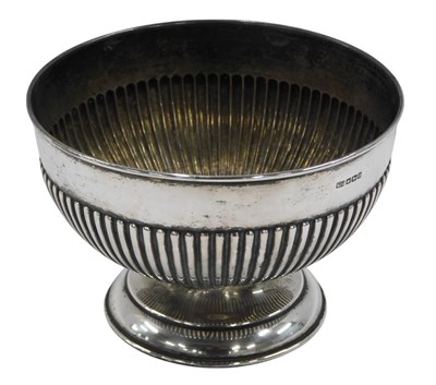 Lot 531a - A George V silver rose bowl, with part fluted...