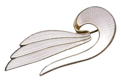 Lot 237 - A Norwegian silver and white enamel...