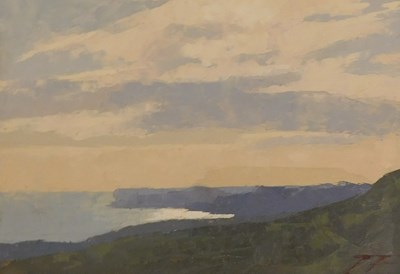 Lot 75 - James Fry (1911-1985). Coastal landscape, oil...