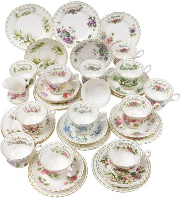 Lot 37 - Twelve Royal Albert porcelain Flower of the...