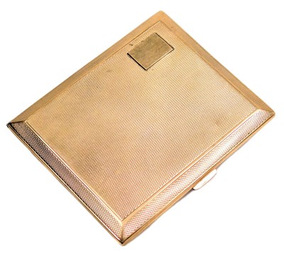 Lot 5 - A 9ct gold cigarette case, with engine turned...