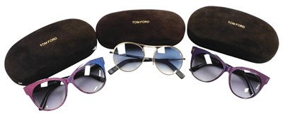 Lot 279 - Two pairs of Tom Ford ladys' sunglasses,...