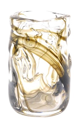 Lot 272 - A Whitefriars knobbly glass vase, with brown...