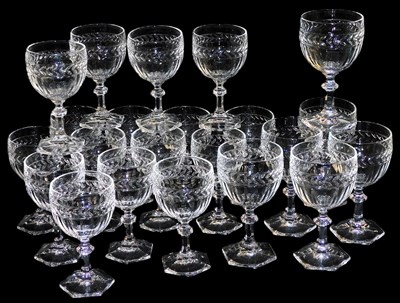 Lot 55 - A suite of Villeroy & Boch cut wine glasses,...