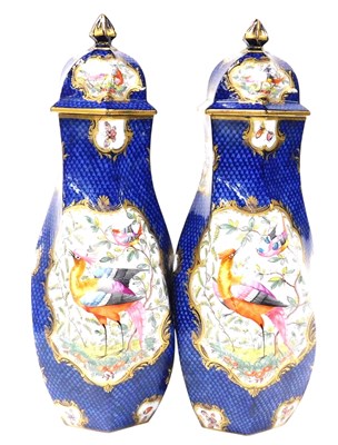 Lot 273 - A pair of late 19thC porcelain vases and...