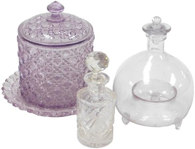 Lot 63 - A late 19thC glass fly trap, with stopper,...