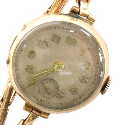 Lot 243 - A 9ct gold cased lady's wristwatch, circular...