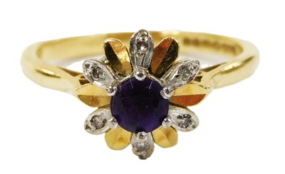Lot 249 - An 18ct bi-colour gold amethyst and diamond...