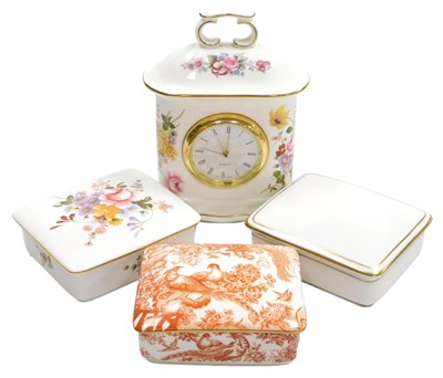 Lot 75 - Two Royal Crown Derby porcelain boxes and...