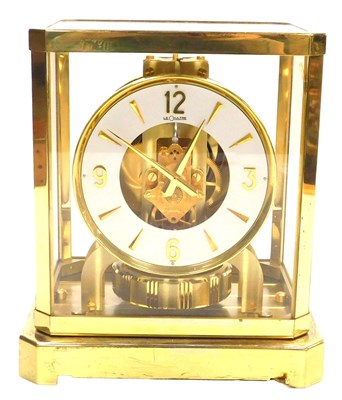 Lot 10 - A Jaeger Le Coultre brass Atmos clock,...