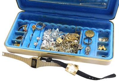 Lot 195 - Assorted silver and costume jewellery,...