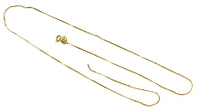 Lot 193 - A 9ct gold fine wheat link neckchain, on a...