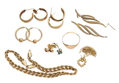 Lot 570 - A 9ct gold double rope twist neckchain, on a...