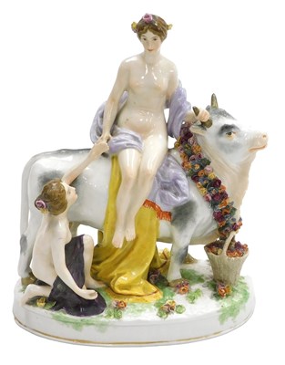 Lot 104 - A 20thC Dresden porcelain figure group, of...