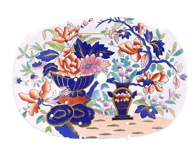 Lot 110 - An early 19thC Spode Newstone drainer, Imari...