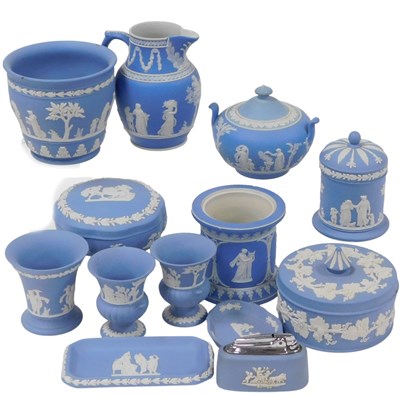 Lot 111 - A group of 19thC and later Wedgwood light blue...