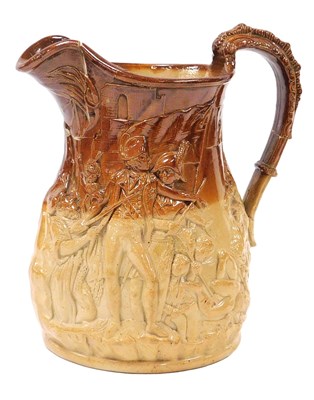 Lot 151 - An early 19thC two tone stoneware water jug,...