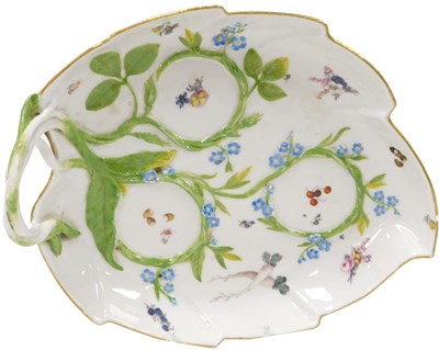 Lot 152 - A late 19thC Meissen porcelain leaf shaped...