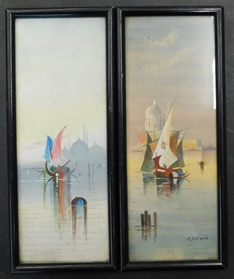 Lot 220 - M Pellazzi (20thC). Lake scenes with sailing...