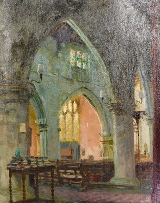 Lot 208 - Guy Lipscombe (1881-1952). Church Interior,...