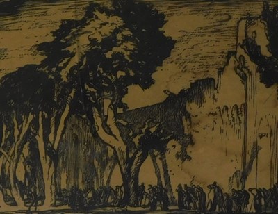 Lot 196 - Frank William Brangwyn (1867-1956). Town Walls,...
