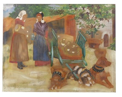 Lot 175 - 19thC Continental School. Market scene with...