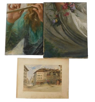 Lot 170 - 19thC/20thC School. The Flutist, oil on canvas,...