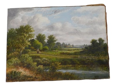 Lot 185 - 19thC School. Mother and daughter in river...