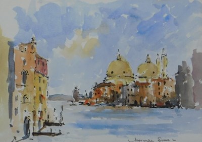 Lot 272 - Norman Sims (20thC). Venetian vista,...