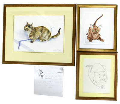 Lot 256 - Lesley Fotherby (b.1946). Cat study,...
