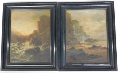 Lot 259 - F Hilder (19thC/20thC). Coastal scenes, oil on...