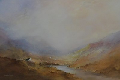 Lot 249 - Bernard Banks (20thC). Sheepdog in landscape,...