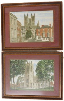 Lot 288 - M J Neale (20thC). Castle Square, coloured...