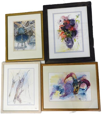 Lot 323 - Diane Skipper (20thC). Bell Tower, watercolour,...
