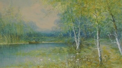 Lot 83 - H Williamson (19thC/20thC). River landscape,...