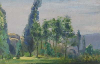 Lot 91 - Early 20thC School. Woodland landscape, oil on...